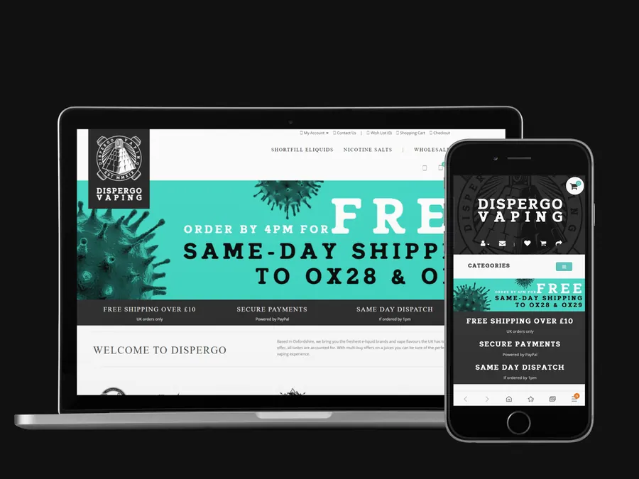 Website mockup - Dispergo