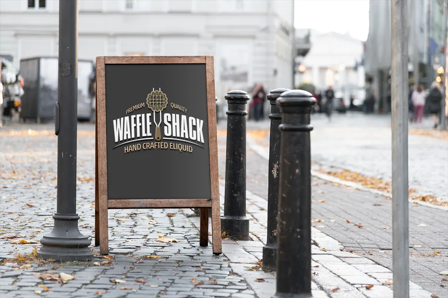 A-frame sign - Waffle Shack