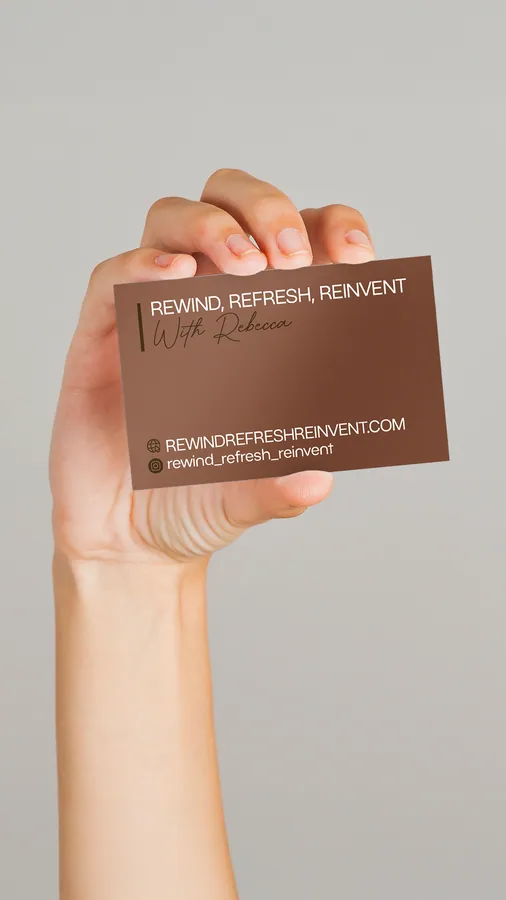 Business card in hand - Rewind, Refresh, Reinvent